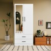 Keloyid White Wood 31.5 in. Armoire with 2 Drawers and 4 Shelves - 4 of 4