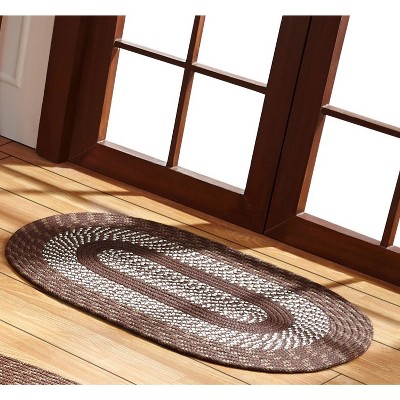 Newport Braid Collection 100% Polypropylene Stripe Pattern Reversible Indoor Utility Rug - Better Trends