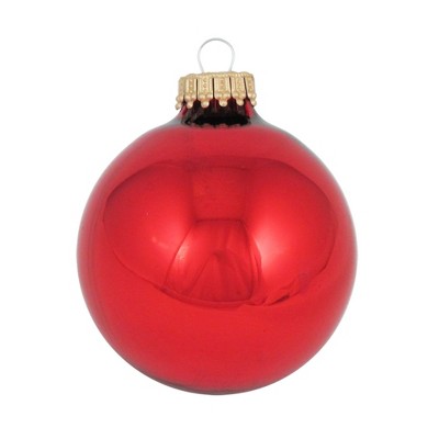 Christmas by Krebs 8ct Red Shiny Glass Christmas Ball Ornaments 2.5" (67mm)