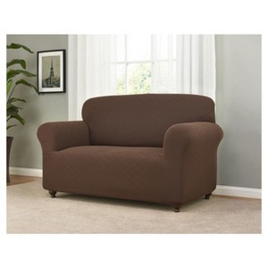 Brown Solid Loveseat Slipcover