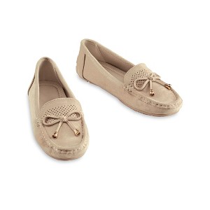 Collections Etc Microsuede Moccasins - 1 of 4