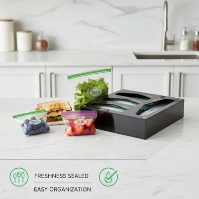 OnDisplay Luxe Acrylic Kitchen Drawer Zip Food Storage Bag Organizer (Black) — фото 2