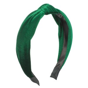 Unique Bargains Women's Velvet Knotted Headbands 1.2" Wide - 1 of 4