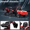4-in-1 Kids Ride on Tractor, 24V Remote Control Excavator Toy with Trailer, Shovel Bucket, Digger, EVA Tires, LED Light, Music, USB, 5mph Max, Red - 2 of 4