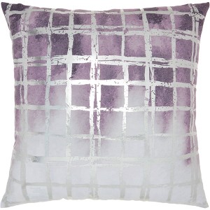 Luminescence Metallic Grid Oversize Square Throw Pillow Lavender - Nourison, Purple