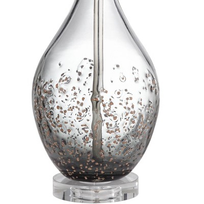 Sparrow 28" Smoke Grey Glass Table Lamp Set with White Shade