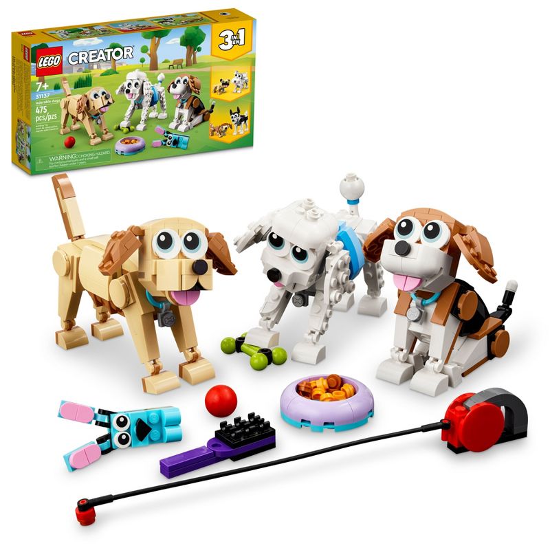LEGO Creator 3 in 1 Adorable Dogs Animal Figures Toys 31137, 1 of 8