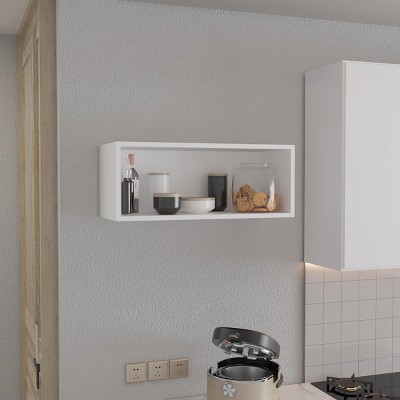 INFURNIC Decorative Wall Shelf Open Storage Cabinet Cube Shelf Stylish Space-Saving Design for Office Living Room, White, 12.5"*30"*12"