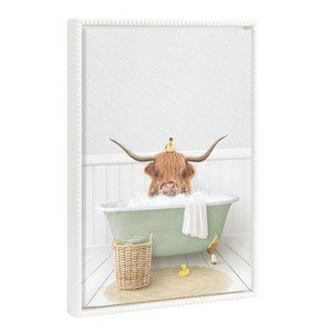 18"x24" Sylvie Beaded Randall in Cottage Bath Framed Canvas by Amy Peterson White - Kate & Laurel All Things Decor - 1 of 4