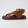 CUSHIONAIRE Emoji Platform Sandal for Women | Vegan Leather Crisscross Straps & Adjustable Ankle Buckle | Wide Width Available - 2 of 4