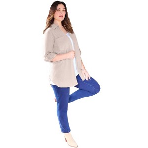 Catherines Brushed Cozy Rib Button Front Tunic - 1 of 2