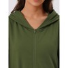 cheibear Women's Zip Up Sweatshirt Robe Hooded Long House Coat Bathrobe Fall Winter - 4 of 4