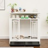 CAVINAS 43.3" Dog Crate for Large Medium Dogs,Double Door Wooden Dog Crate with Divider,Dog Kennel with Three Drawers Storages for Indoor,White - 3 of 4