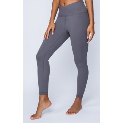 90 Degree By Reflex Carbon Interlink High Waist Crossover Ankle Legging -  Pavement - X Large : Target
