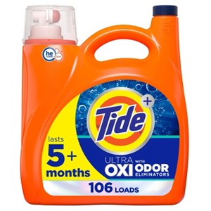 Tide Ultra Oxi HE with Odor Eliminator Liquid Laundry Detergent Soap for Visible and Invisible Dirt - 1 of 4