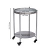 LIVAREEmlen Round Coffee Table with Wheels 2-Tier Movable Side Tables Silver Metal Detachable Nightstand for Bedroom Living Room (Silver Gray) - 2 of 4