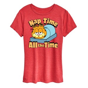 Women's - Garfield - Nap Time All The Time Short Sleeve Graphic T-Shirt - 1 of 4