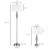 Silver Bohemian Desk 3-Piece Lamp Set, 63.75" Floor Lamps Elegant Lamp And Two 27.5"Trumpet Desk Lamp For Living Rooms, Bedroom, Offices-The Pop Home - 4 of 4