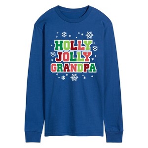 Men's - Instant Message - Holly Jolly Grandpa Long Sleeve Graphic T-Shirt - 1 of 4