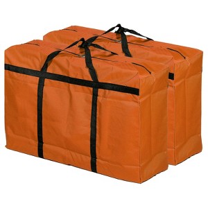 Unique Bargains Foldable Storage Bags with Zipper for Bedding 2 Pcs Orange - 1 of 4