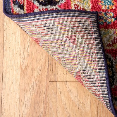 Vibrant Medallion 4'x6' Multi-Color Synthetic Easy-Care Area Rug