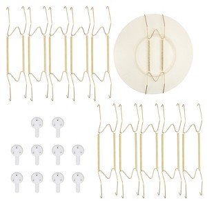 Unique Bargains Stainless Steel Invisible Wall U-shaped Plate Hangers with Traceless Nail 10 Pcs - 1 of 4