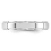 Black Bow Jewelry 4mm 14K White or Yellow Gold Flat Ridged Edge Standard Fit Band - 3 of 4