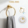 6 Piece Bathroom Set: Towel Bar, Ring, Toilet Paper Holder, Robe Hook, Cup & Soap Dish in Stainless Steel. - 3 of 4