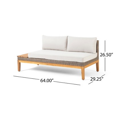 Vynxaria Loft 2-Seater Sofa - Stylish Acacia Wood & Water-Resistant Cushions for Outdoor Comfort