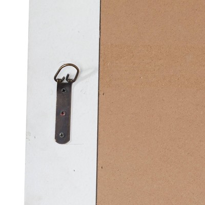 Cream Wood Windowpane Arched Wall Mirror with Distressed Finish