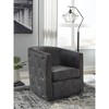 Signature Design by Ashley Casual Brentlow Swivel Accent Chair, Distressed Black - 4 of 4