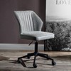 GDFStudio Hugo Upholstered Tufted Faux Leather  Armless Swivel Office Chair with Adjustable Height and Caster Wheels - 2 of 4
