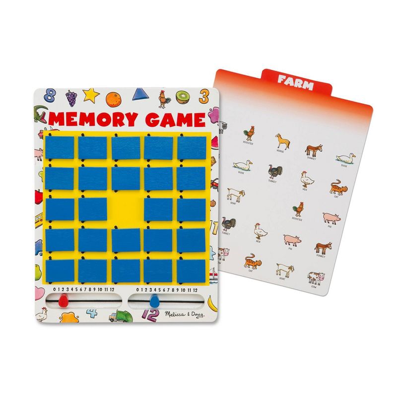 Melissa &#38; Doug Flip to Win Travel Memory Game - Wooden Game Board, 7 Double-Sided Cards, 1 of 11