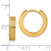 Chisel Stainless Steel Polished Yellow IP-plated Laser cut Hinged Hoop Earrings - 4 of 4