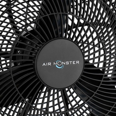 Air Monster 16-Inch Black Adjustable Tilt Floor Fan
