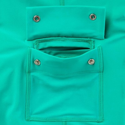 Cat & Jack Kids' Adaptive Short Sleeve One Piece Rash Guard - Cat & Jack™ Turquoise Blue/Lime Green XL — фото 3
