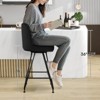 Bekrvio 26" Swivel Counter Height Bar Stools Set of 1/2/3/4, Faux Leather or Velvet Upholstered with V-Shaped Metal Base for Kitchen Island - 4 of 4