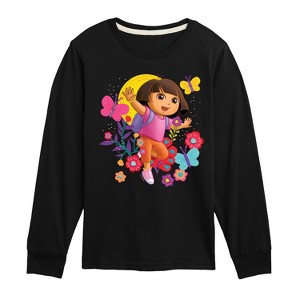 Boys' - Dora the Explorer - Flowers And Butterflies Long Sleeve Graphic T-Shirt - 1 of 3