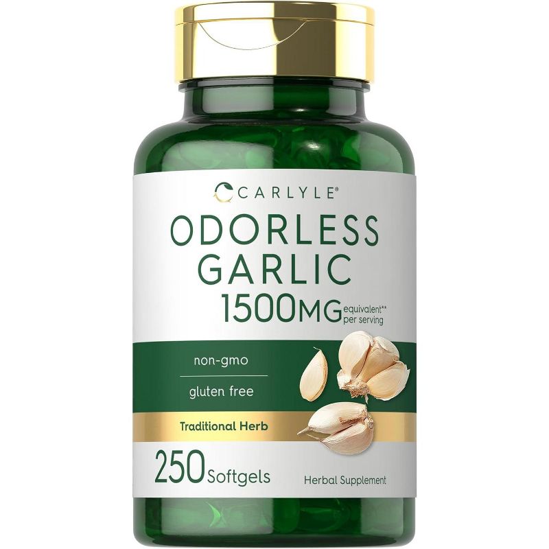 Carlyle Odorless Garlic 1500mg | 250 Softgels, 1 of 4