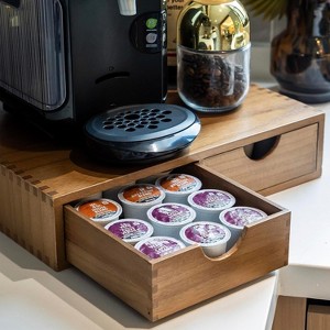 Wooden K-Cup Organizer with Drawer, 30-Pod Storage Box for Coffee Maker & Tea Pods - 1 of 4