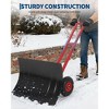 Heavy-Duty Rolling Snow Shovel, 29" Blade, 3-Size Metal Blade & Adjustable Handle, with Wheels for Driveway and Sidewalk - 2 of 4