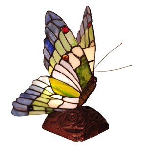 Chloe Lighting Kacy 3 Tiffany-style 1 Light Butterfly Accent Table Lamp 10" Tall - 1 of 2