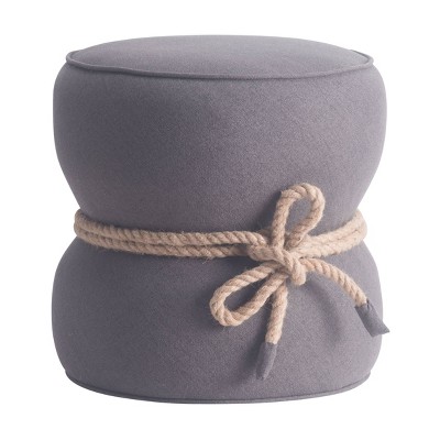 Upholstered Fabric Ottoman - Gray - Zm Home