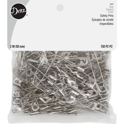 Dritz Safety Pins, Assorted Sizes, Nickel, 200 pc