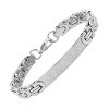 Steeltime Men's stainless steel byzantine link Our Father english prayer id bracelet - 2 of 4