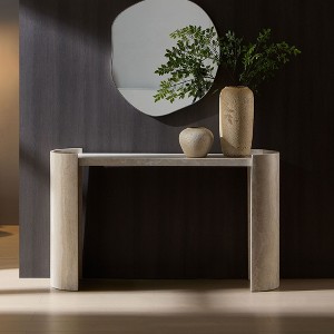 NicBex Simple Narrow Console Table with Unique Base Design,Marble/Wood Pattern Entrance Table for Hallway, Entrance - 1 of 4