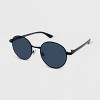Metal Plastic Combo Round Sunglasses - Wild Fable™ Black - 2 of 2