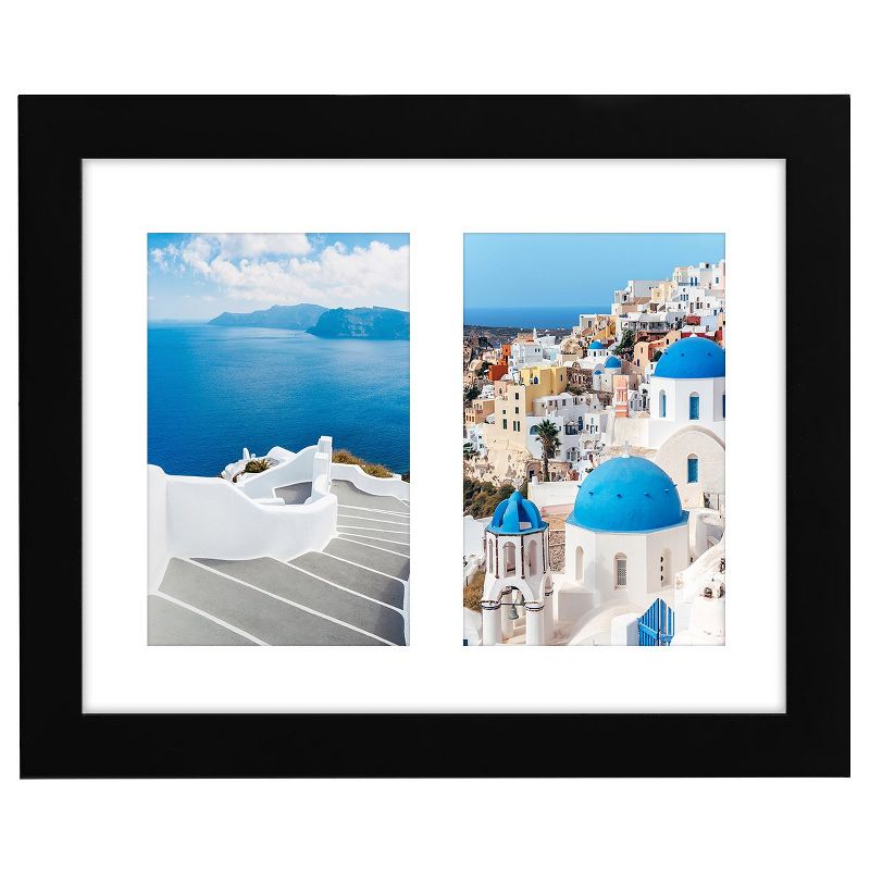 Americanflat Double Picture Frame with tempered shatter-resistant glass - Horizontal and Vertical Formats for Wall -  Available in a variety of Colors, 1 of 5