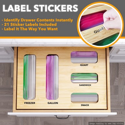 SpaceAid Bag Storage Organizer,Compatible with Gallon, Quart, Sandwich and Snack Variety Size Bag for Kitchen Drawer (1 Box 5 Slots) — фото 3