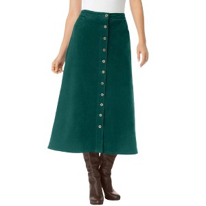 Woman Within Plus Size Corduroy Skirt - 1 of 4